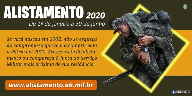 Alistamento militar 2020 pode ser feito pela internet